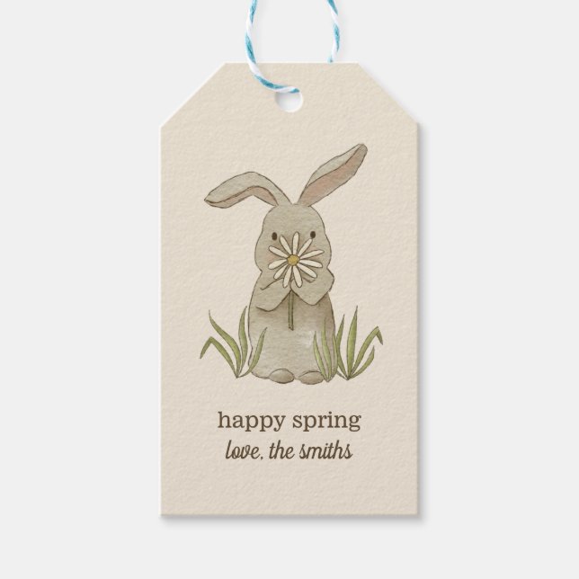 Spring Bunny Personalized Gift Tags (Front)