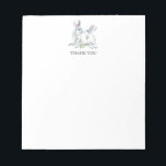 Spring Bunny Personalized Stationery Thank You Notepad<br><div class="desc">These cute notepads feature a charming bunny rabbits. Use the template fields to add your personalized text. A unique choice for the spring. Order small quantities or notepads in bulk for business. To see more designs like this visit www.zazzle.com/dotellabelle Design by Victoria Grigaliunas</div>