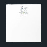 Spring Bunny Personalized Stationery Thank You Notepad<br><div class="desc">These cute notepads feature a charming bunny rabbits. Use the template fields to add your personalized text. A unique choice for the spring. Order small quantities or notepads in bulk for business. To see more designs like this visit www.zazzle.com/dotellabelle Design by Victoria Grigaliunas</div>