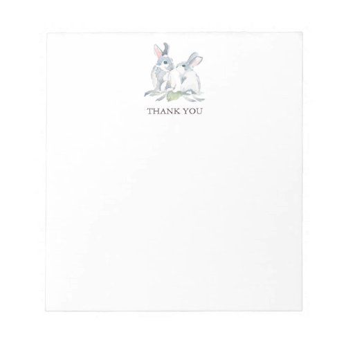 Spring Bunny Personalized Stationery Thank You Notepad