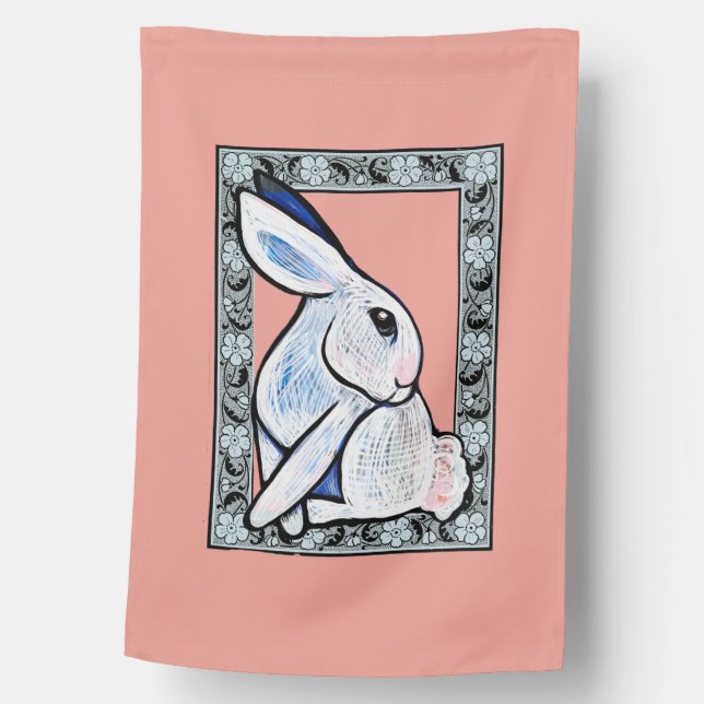 Spring Bunny Rabbit Easter Ostara                  House Flag (Front)