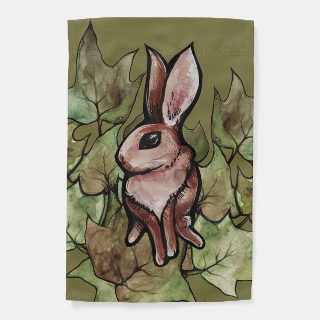 Spring Bunny Rabbit Nature Ivy                     Garden Flag (Front)