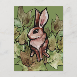 Spring Bunny Rabbit Nature Ivy                     Postcard