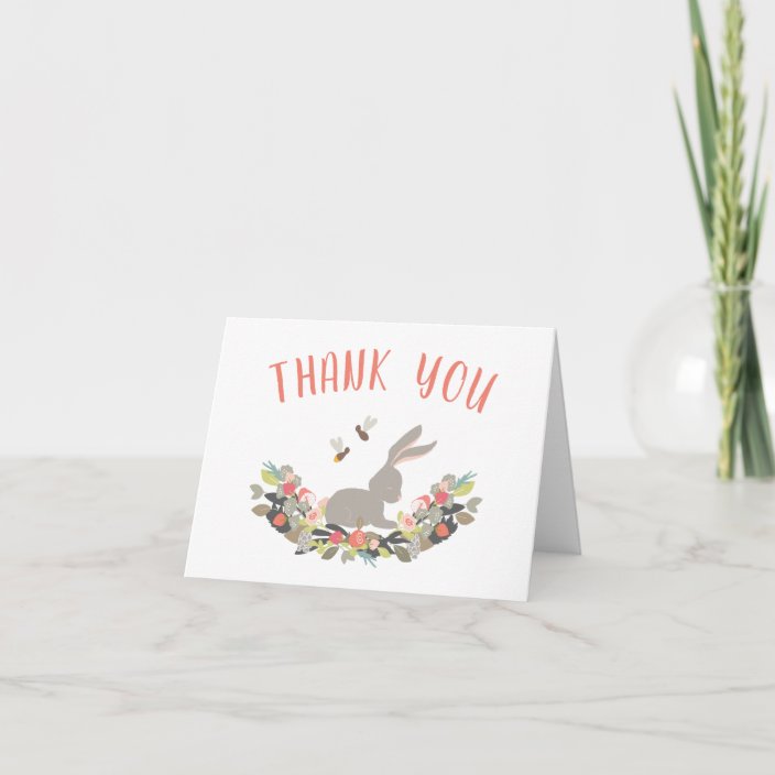 Spring Bunny Rabbit Thank You Note Card | Zazzle.com