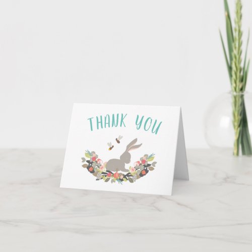 Spring Bunny Rabbit Thank You Note Card