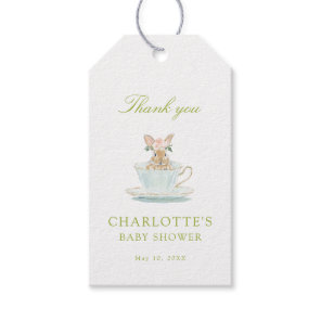 Spring Bunny Tea Party Baby Shower Gift Tags