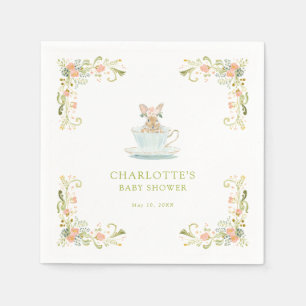 Spring Bunny Tea Party Baby Shower Napkins