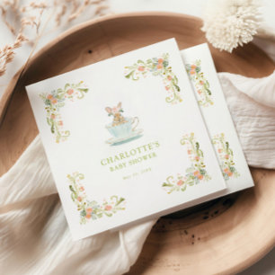 Spring Bunny Tea Party Baby Shower Napkins