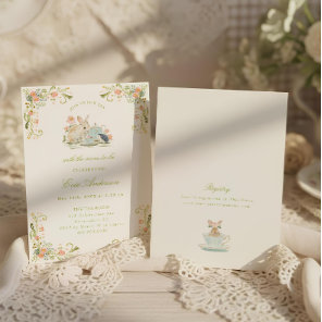 Spring Bunny Tea with Mom-to-be Baby Shower Invitation