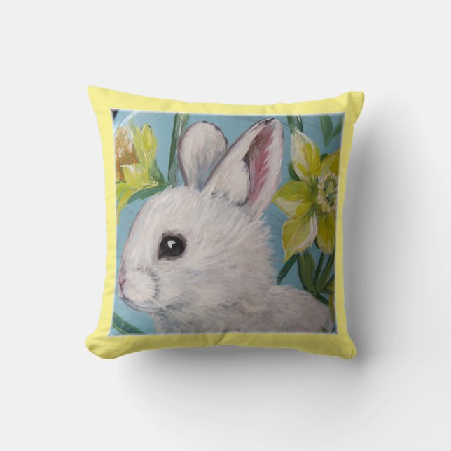 SPRING BUNNY THROW PILLOW (Front)