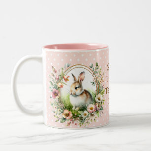 Spring Bunny Two-Tone Coffee Mug