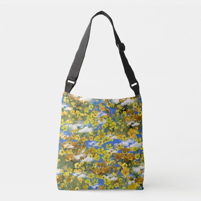 Spring Butercup flowers in the clouds Crossbody Bag (Front)
