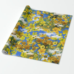 new cloud flower bouquet wrapping paper