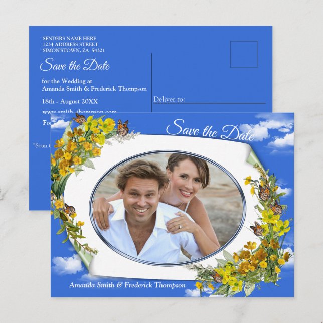 Spring Buttercup Flowers Announcement Postcard (Front/Back)