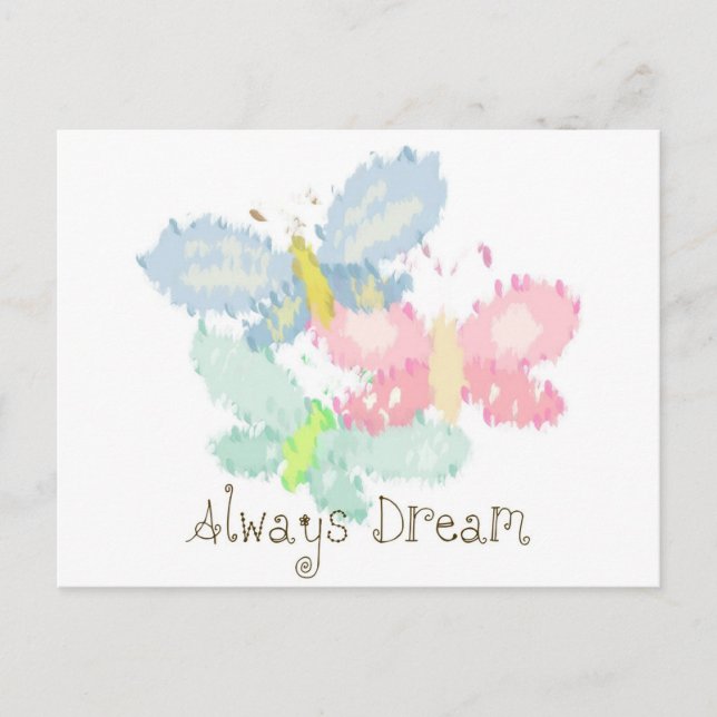 Spring Butterflies Always Dream Postcard (Front)