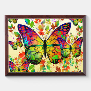 SPRING BUTTERFLIES COLORFUL NATURE AWARD PLAQUE