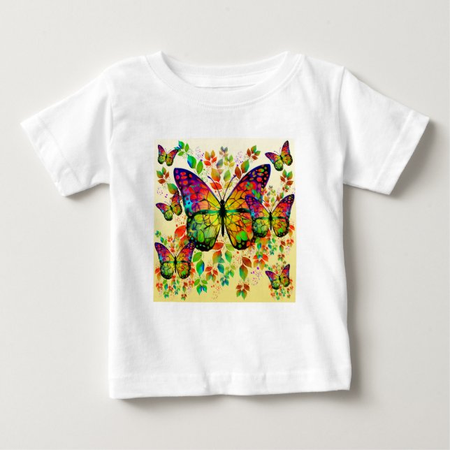 SPRING BUTTERFLIES COLORFUL NATURE BABY T-Shirt (Front)