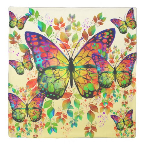 SPRING BUTTERFLIES COLORFUL NATURE DUVET COVER