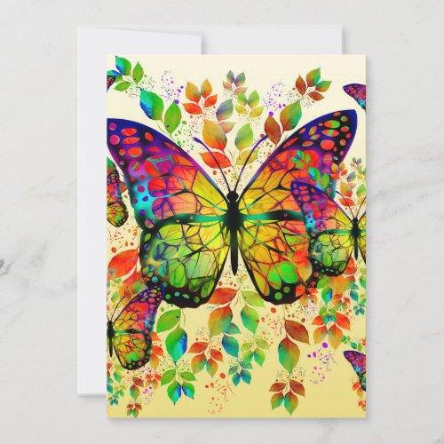 SPRING BUTTERFLIES COLORFUL NATURE INVITATION