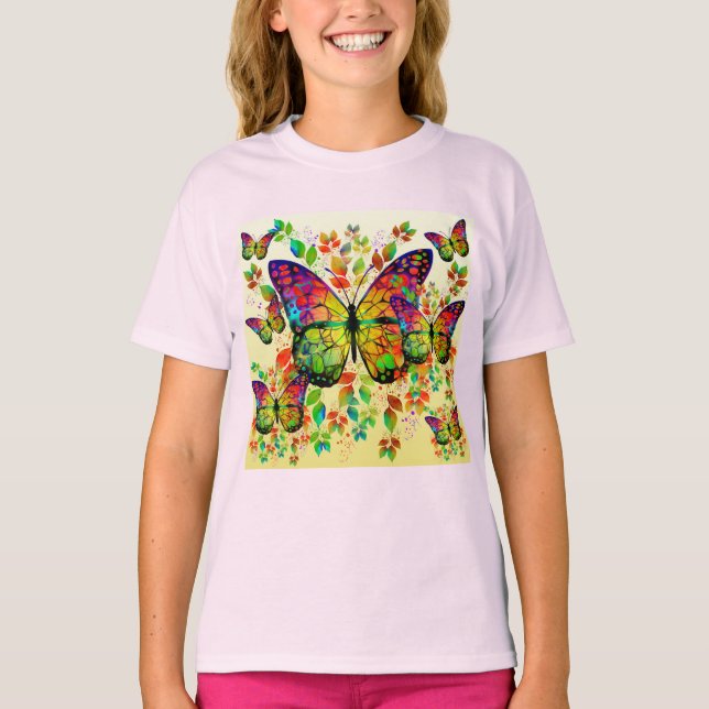 SPRING BUTTERFLIES COLORFUL NATURE T-Shirt (Front)