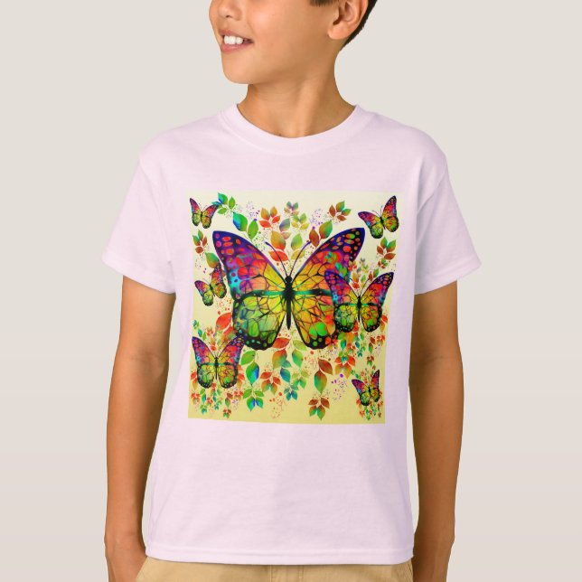SPRING BUTTERFLIES COLORFUL NATURE T-Shirt (Front)