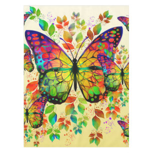 SPRING BUTTERFLIES COLORFUL NATURE TABLECLOTH