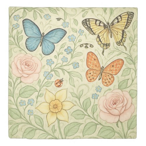Spring Butterflies Duvet Cover