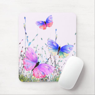 Spring Butterflies Flying in Nature Mouse Pad