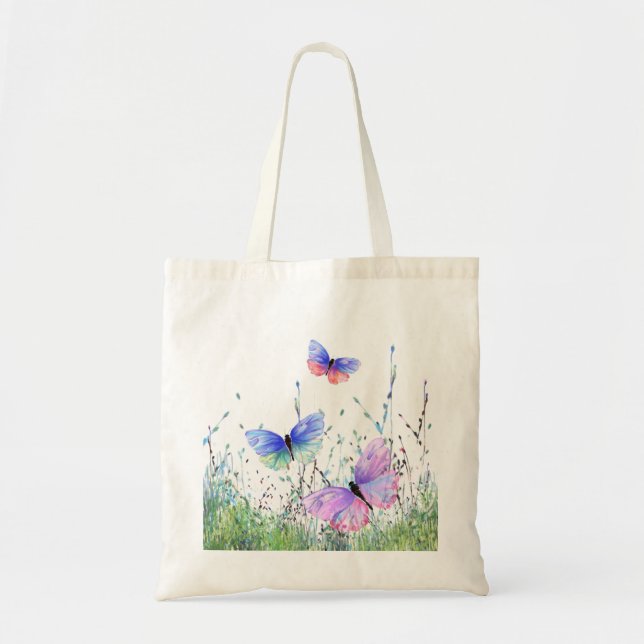 Spring Butterflies Flying in Nature Tote Bag (Front)