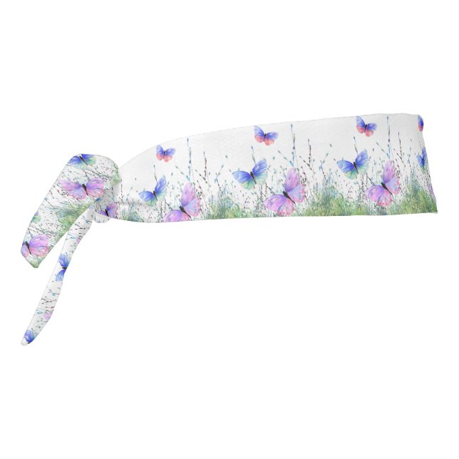 Spring Butterflies Flying Tie Headband (Rotate 270)