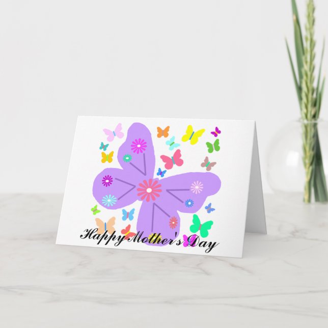 Spring Butterflies, Happy Mother's Day card (Front)
