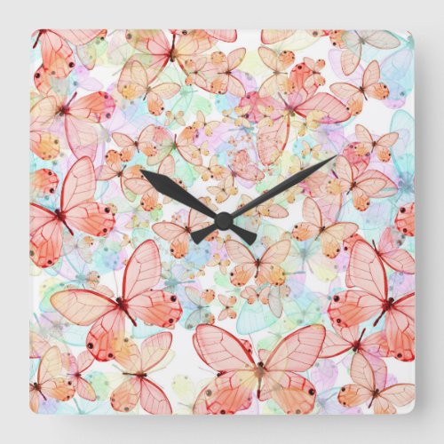 Spring Butterflies Wall Clock