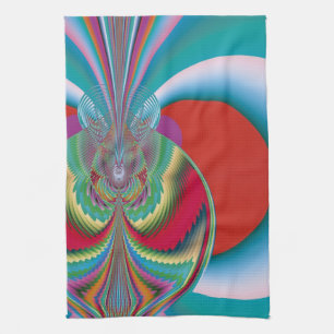 Spring Butterfly Abstract Color Burst Art Kitchen Towel