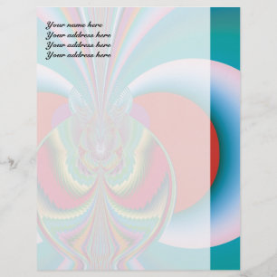 Spring Butterfly Abstract Color Burst Art Letterhead