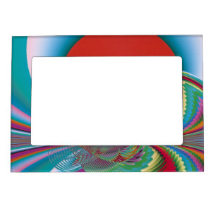 Spring Butterfly Abstract Color Burst Art Magnetic Frame