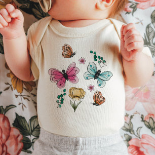 Spring Butterfly  Baby Bodysuit