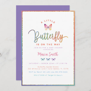 Spring Butterfly Baby Shower Invitation