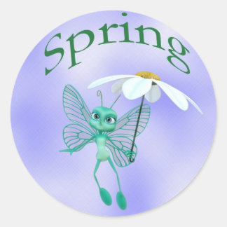 Spring Butterfly Classic Round Sticker