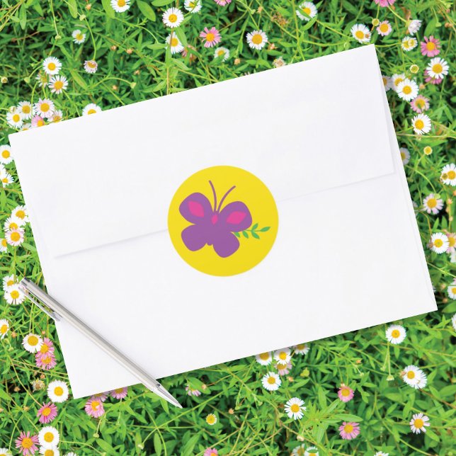 Spring Butterfly Classic Round Sticker (Creator Uploaded)