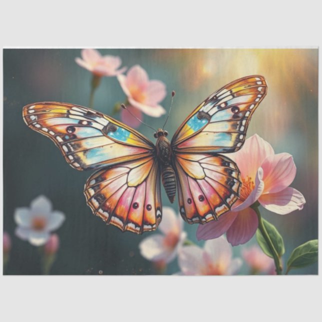 Spring Butterfly Decoupage Paper | Tissue Paper | (Front)