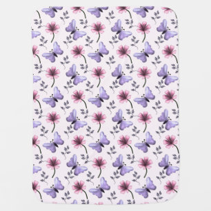 Spring Butterfly Floral Gift   Baby Blanket