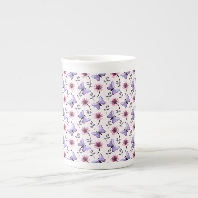 Spring Butterfly Floral Gift   Bone China Mug (Front)