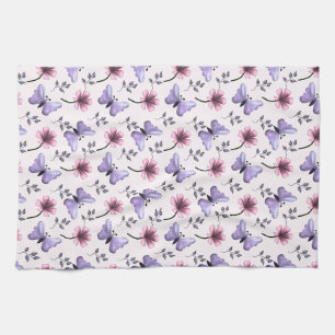 Spring Butterfly Floral Gift Kitchen Towel
