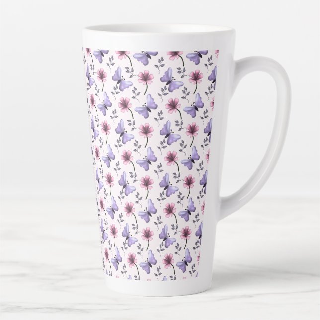 Spring Butterfly Floral Gift   Latte Mug (Right)
