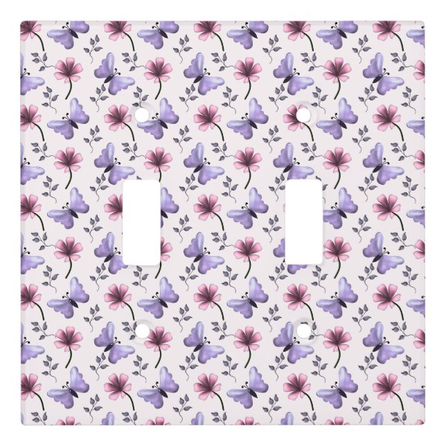 Spring Butterfly Floral Gift   Light Switch Cover (Front)