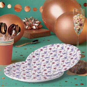 Spring Butterfly Floral Gift Paper Plates