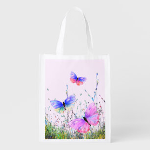 Spring Butterfly Grocery Bag