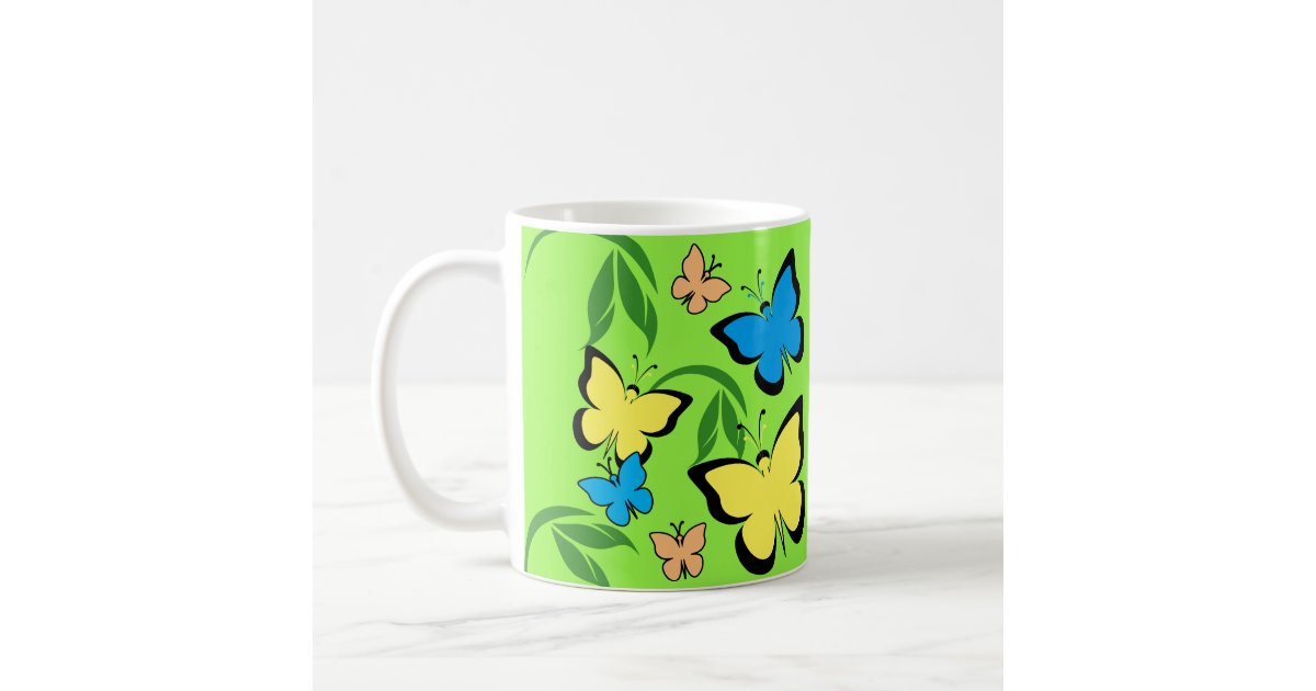 Pretty Butterfly Pattern Travel Mug