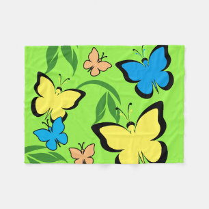 Spring Butterfly Pattern Fleece Blanket