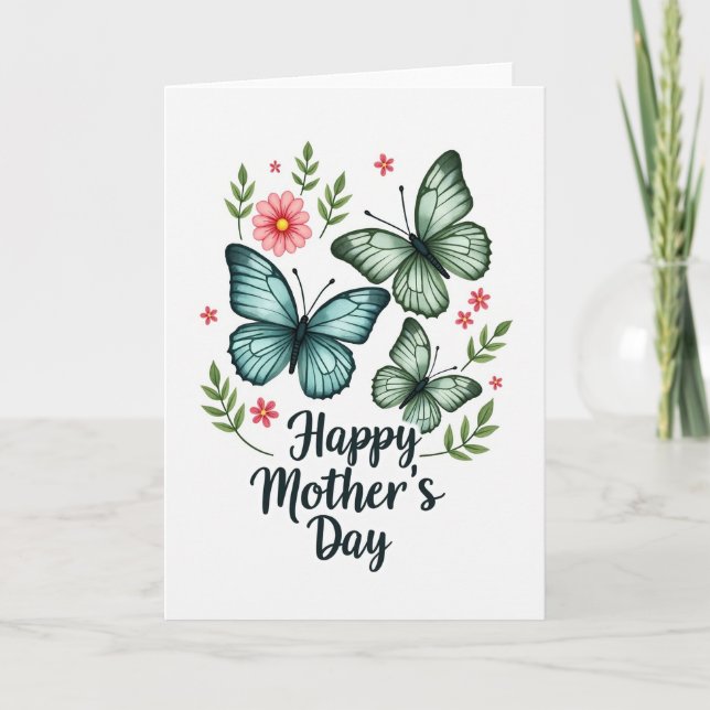 Spring Butterfly Watercolor Card (Front)